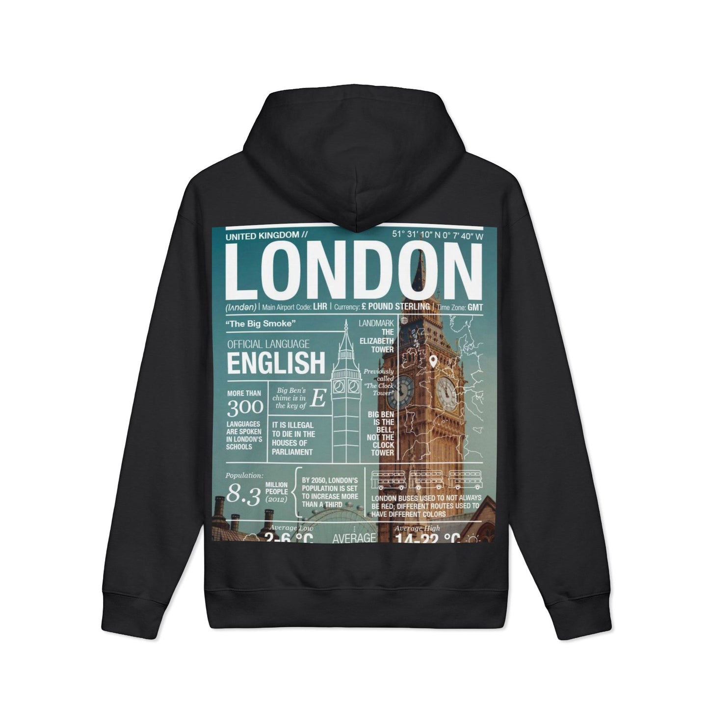 London Big Ben Hoodie – Vintage Travel Graphic Pullover