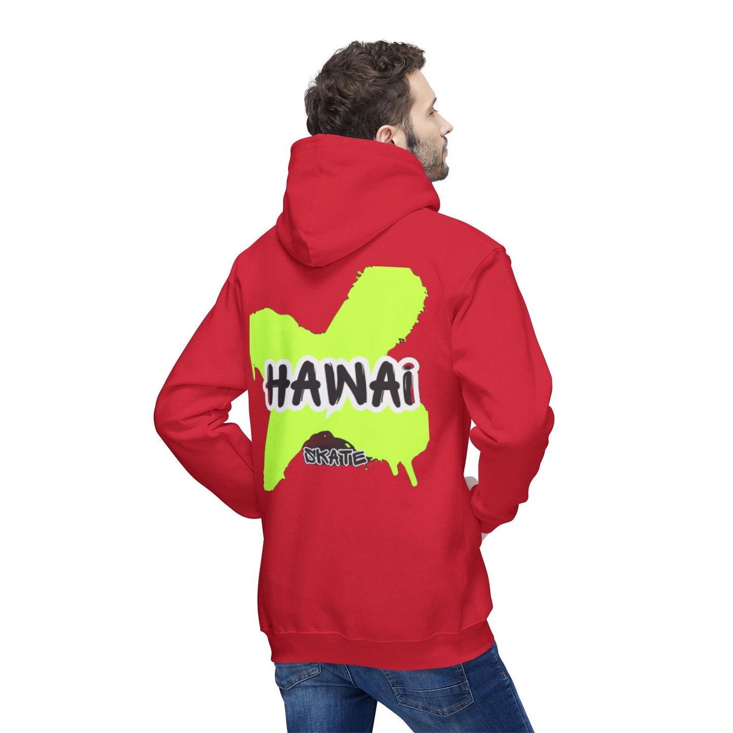Vibrant Hawaii Graphic Unisex Hooded Sweatshirt - Perfect for Skate Lovers