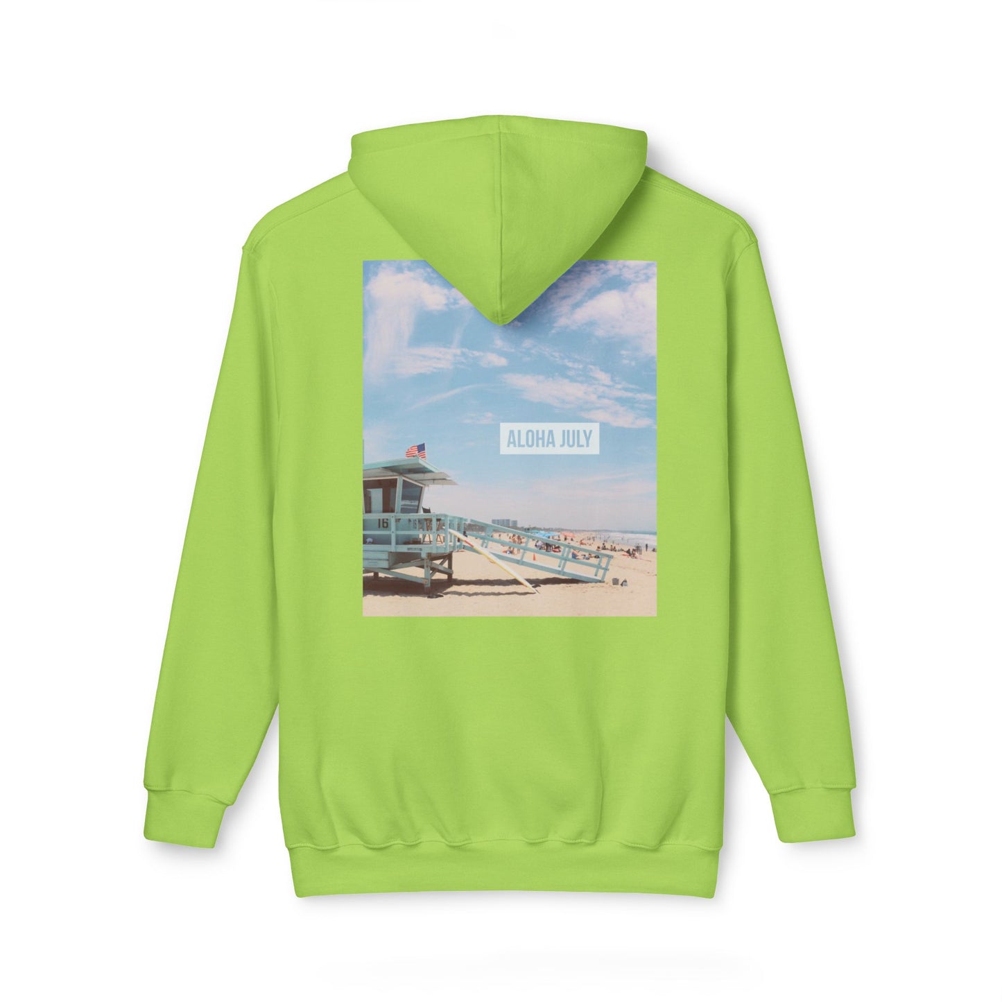 Aloha July Unisex Hooded Sweatshirt - Beach Vibes, Made in USA