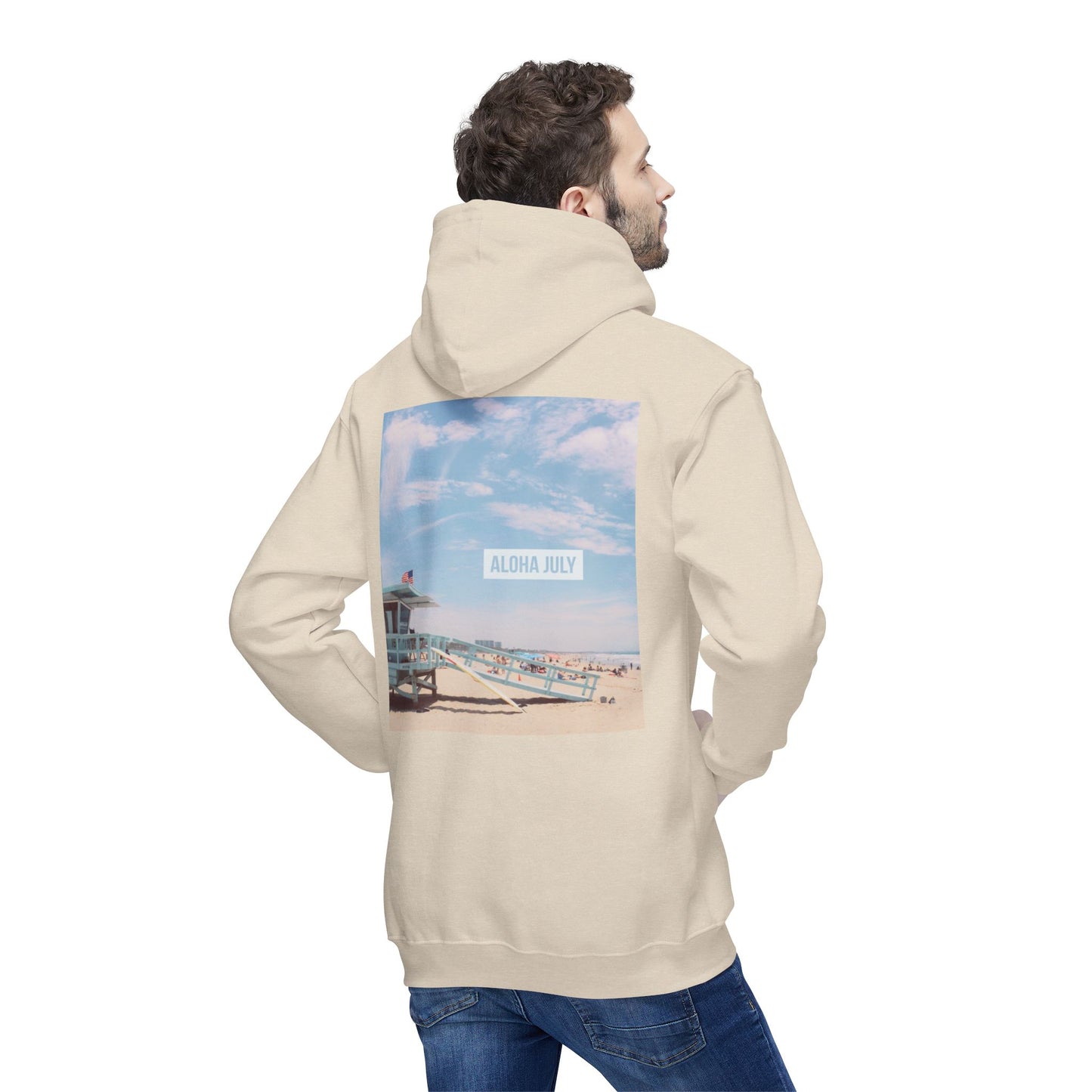 Aloha July Unisex Hooded Sweatshirt - Beach Vibes, Made in USA