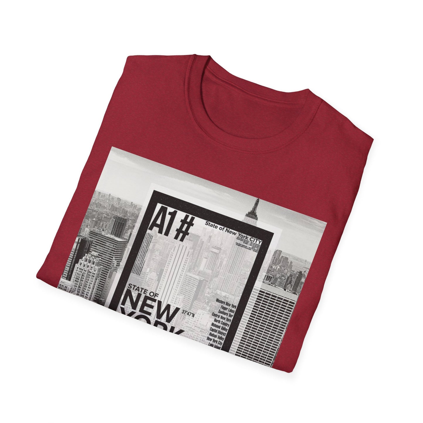 NYC Graphic Unisex Softstyle T-Shirt | Casual Wear, Street Style, Unique Gift, Travel Souvenir, City Life