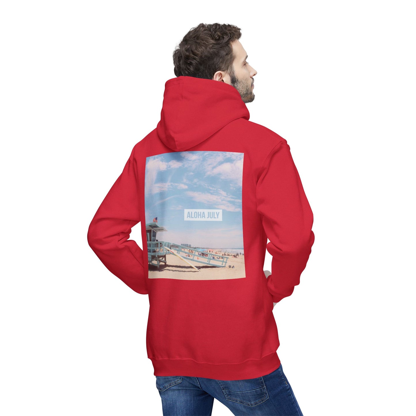 Aloha July Unisex Hooded Sweatshirt - Beach Vibes, Made in USA
