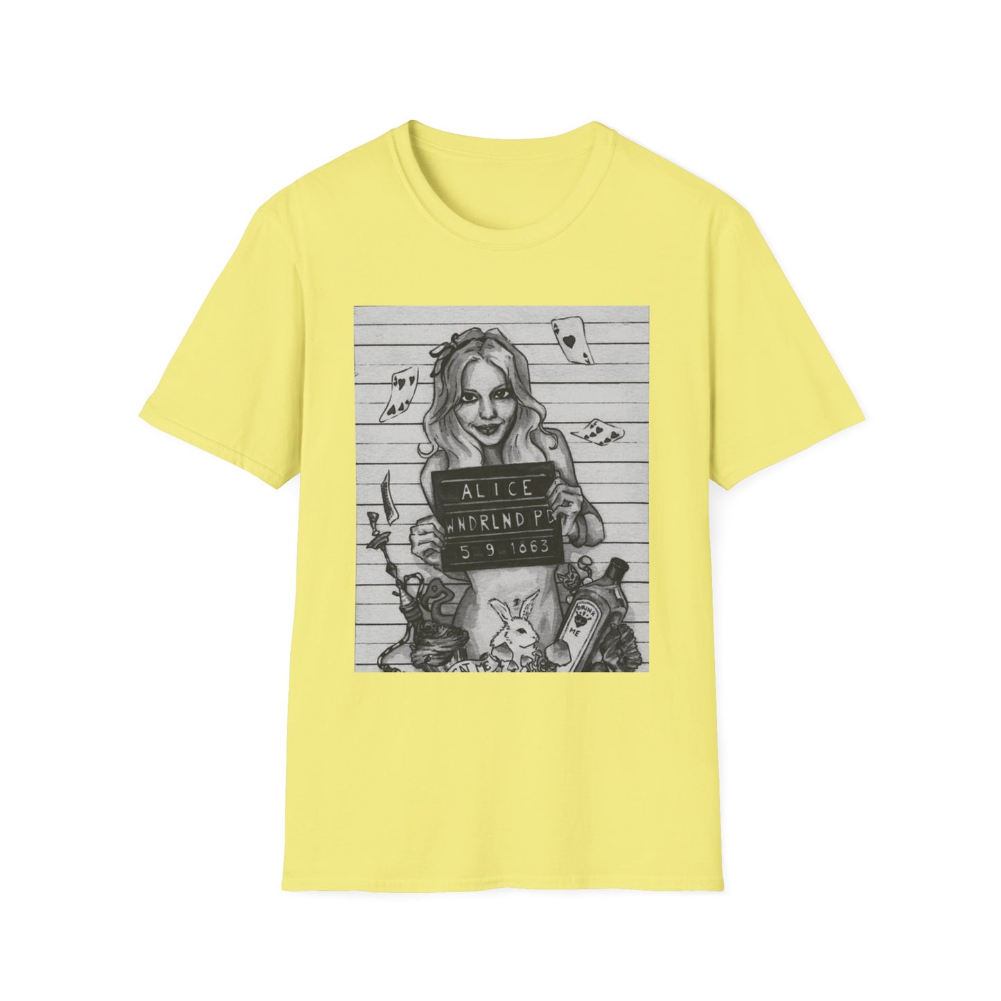 Alice in Wonderland Inspired Softstyle T-Shirt - Vintage Design