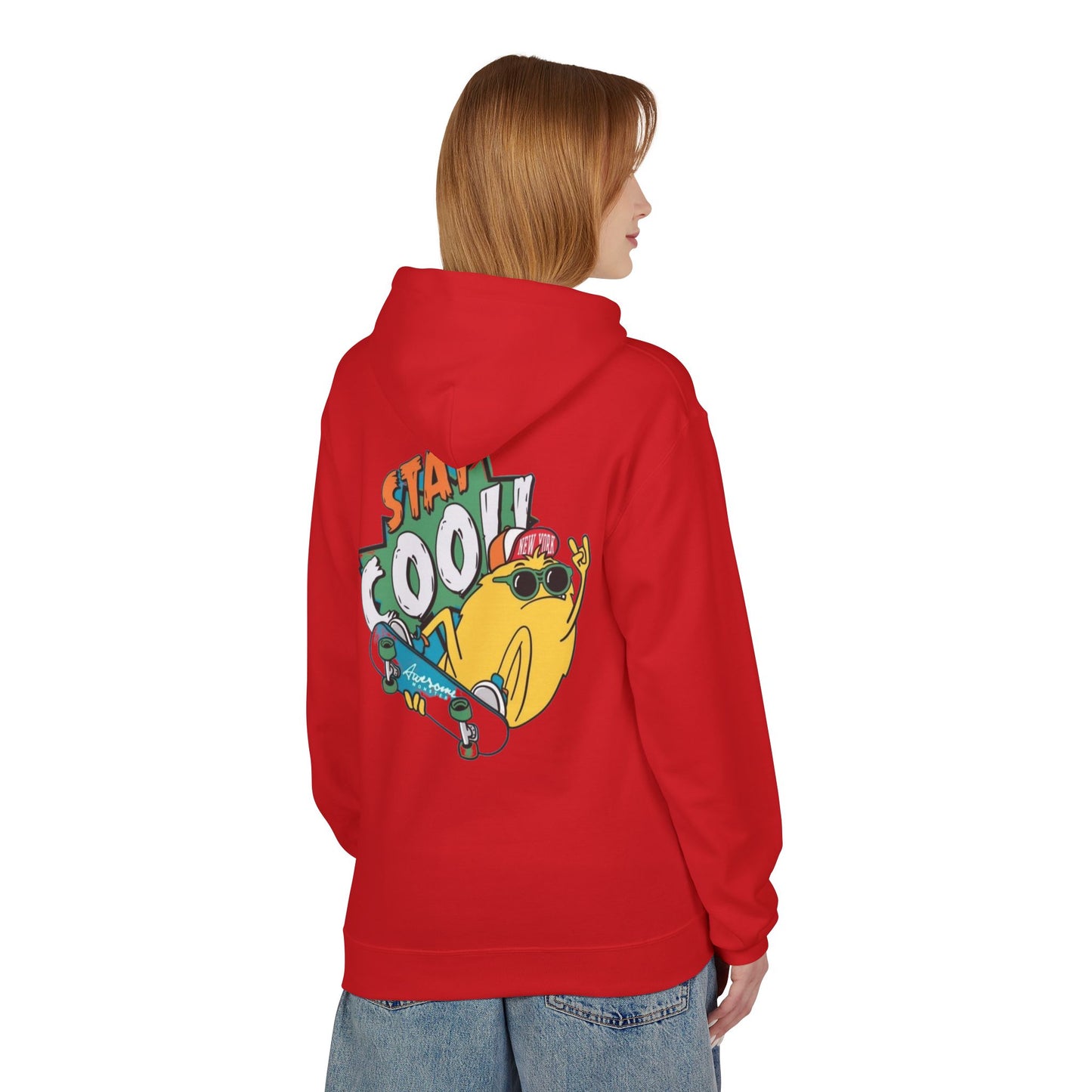 Stay Cool! Unisex Softstyle Fleece Hoodie - Fun & Comfy Skatewear