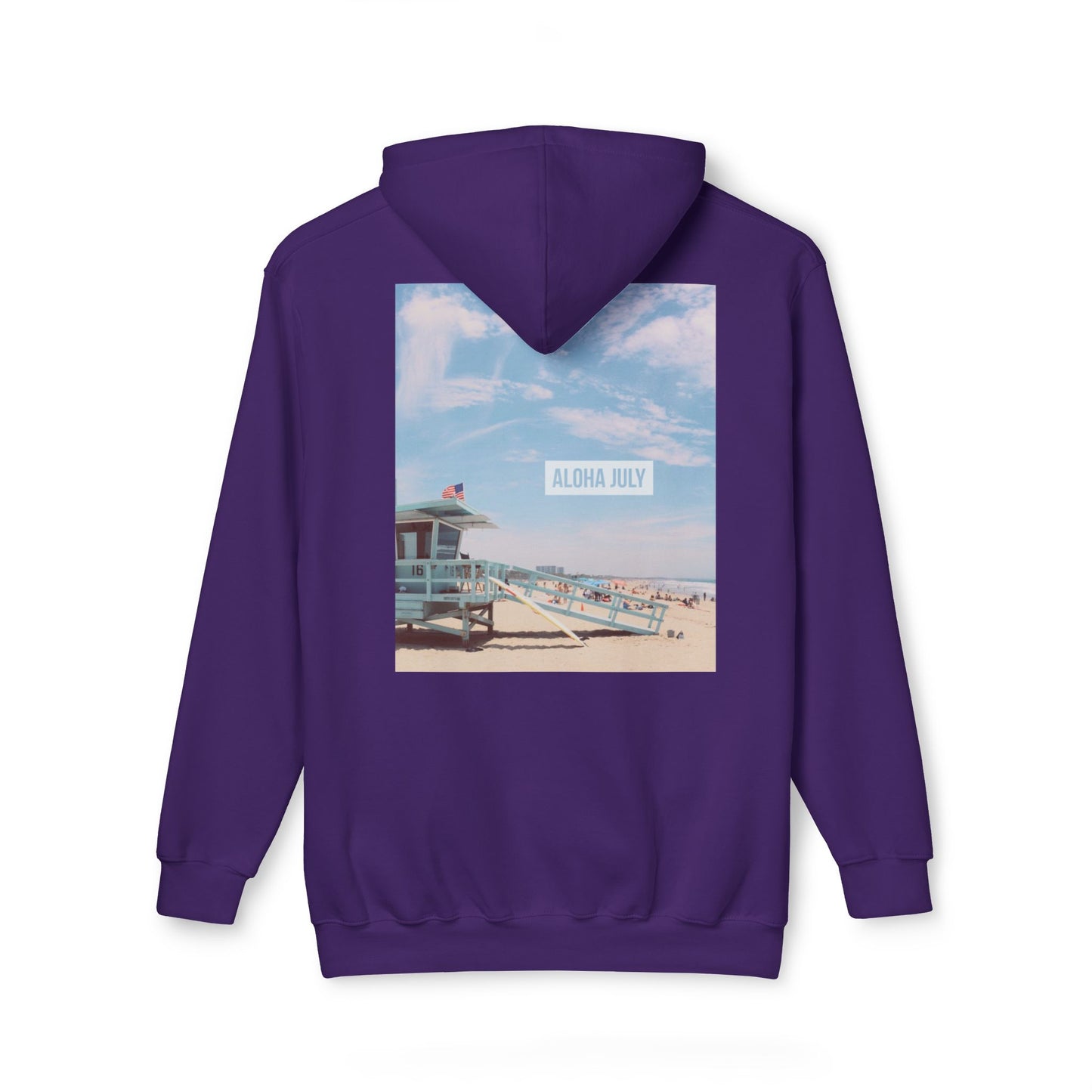 Aloha July Unisex Hooded Sweatshirt - Beach Vibes, Made in USA