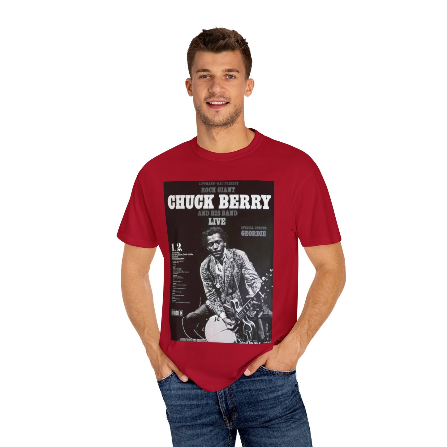 Retro Chuck Berry Live T-Shirt - Unisex Garment-Dyed Tee