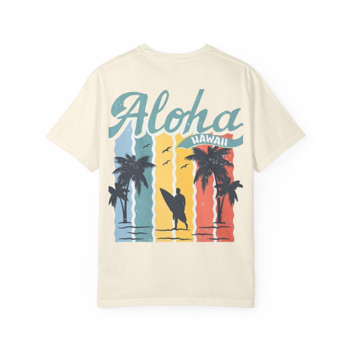 Aloha Hawaii Unisex Garment-Dyed T-shirt - Beach Vibes, Summer Style, Perfect for Surfing Enthusiasts