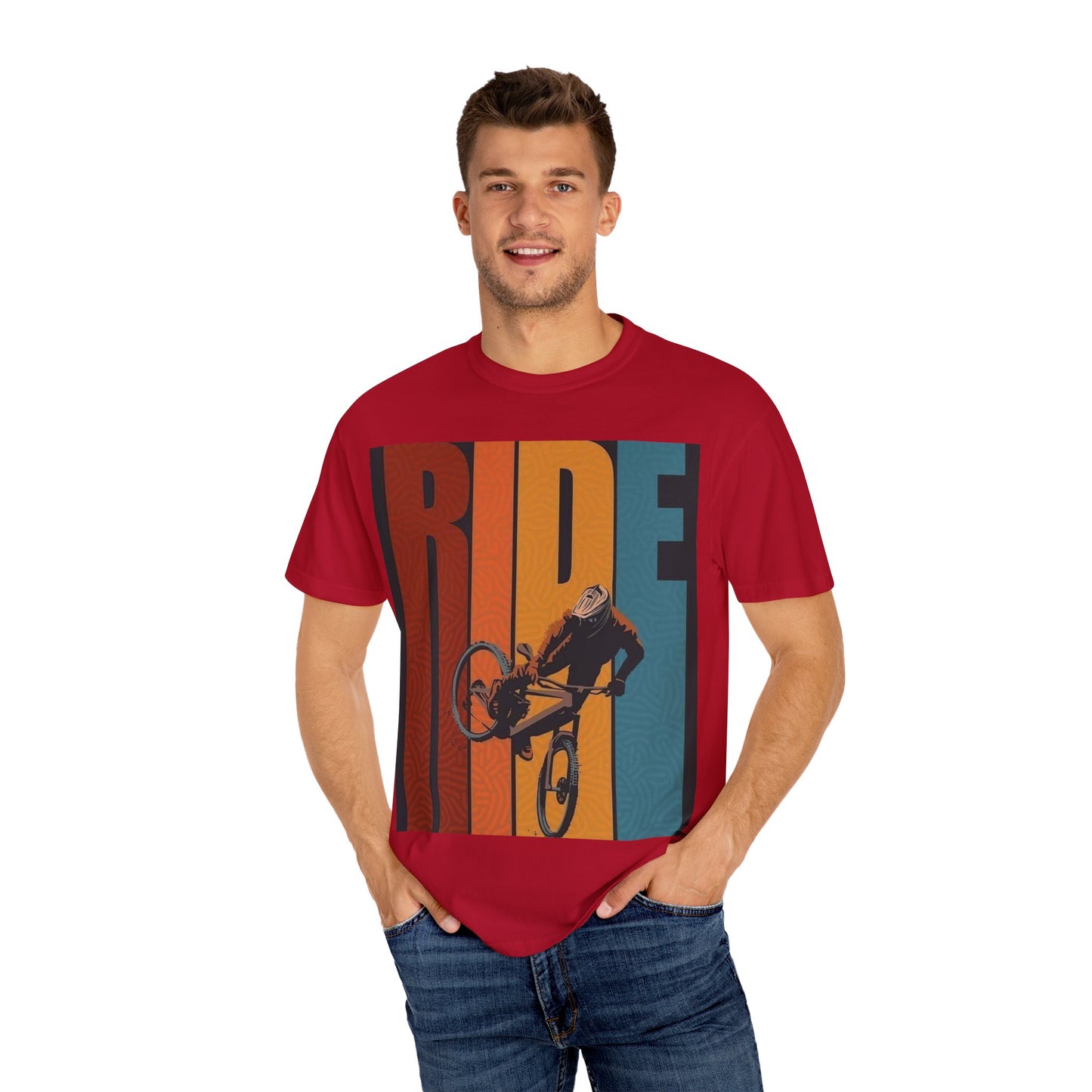 Ride Bike Unisex Garment-Dyed T-shirt | Mountain Biking Graphic Tee