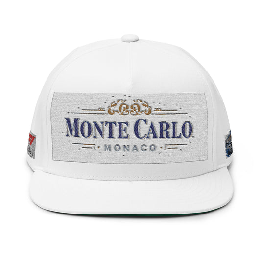 Monte Carlo Monaco Embroidered Flat Bill Cap