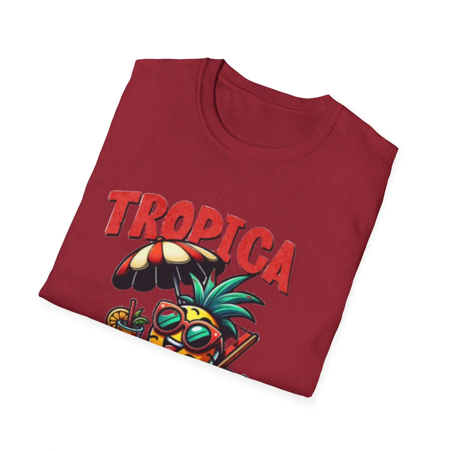Tropical Vibes Unisex Softstyle T-Shirt - Fun Pineapple Design