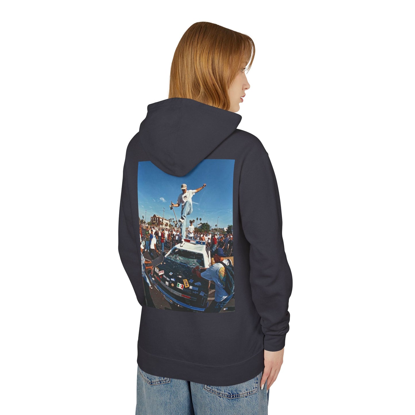 Unisex Lightweight Hooded Sweatshirt - Retro Street Vibe Graphic