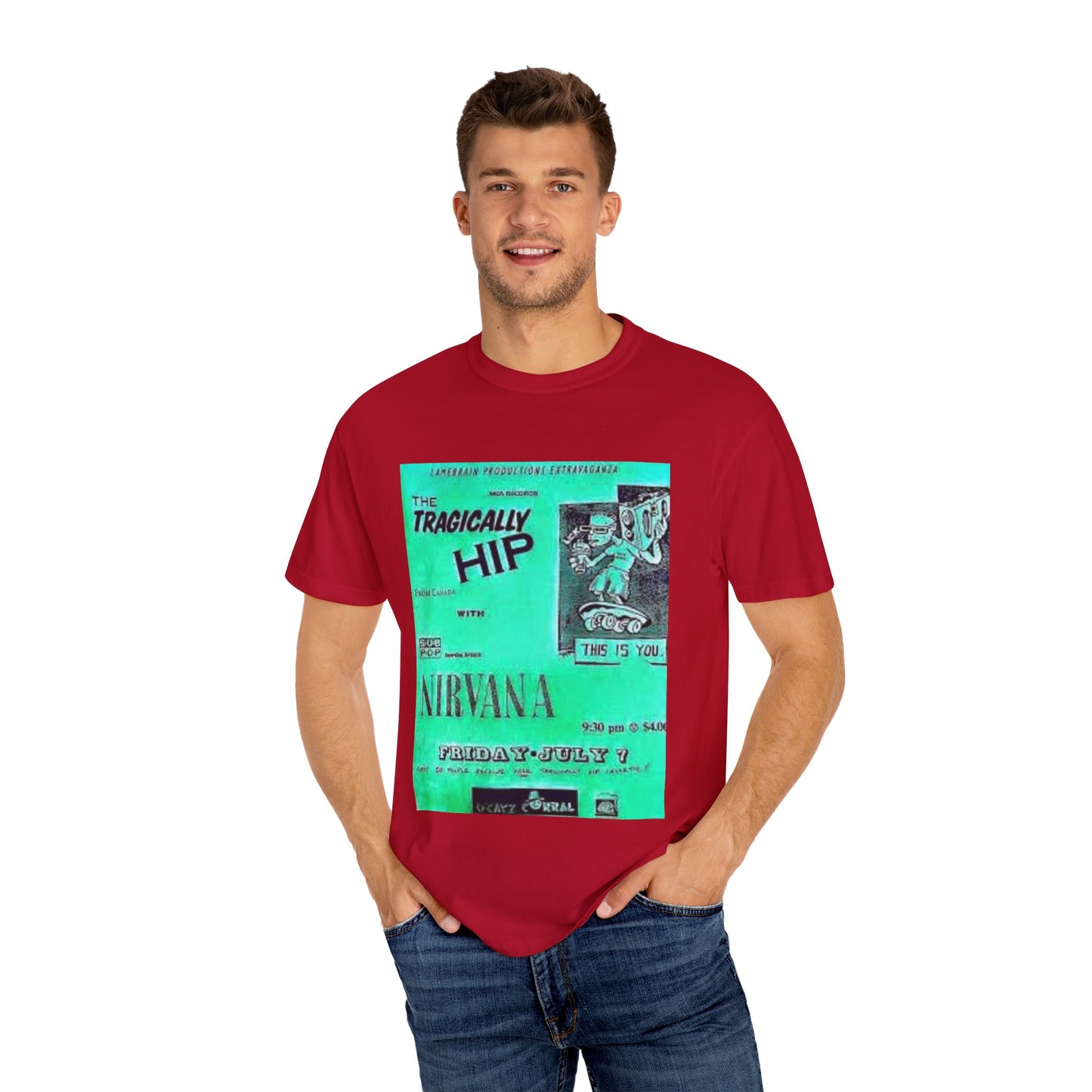 Retro Band Graphic T-Shirt - Nirvana & Tragically Hip Design