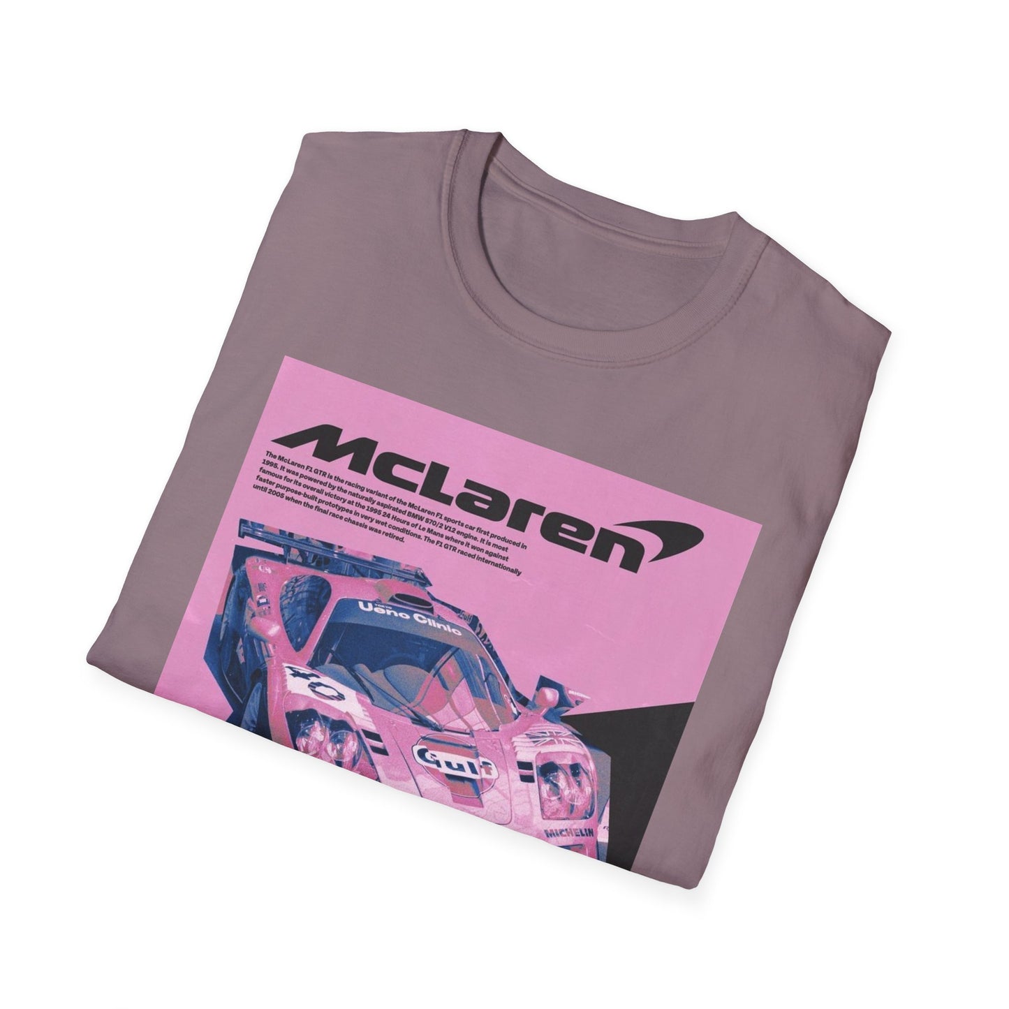Retro McLaren Racing T-Shirt - Unisex Softstyle Tee for Car Enthusiasts