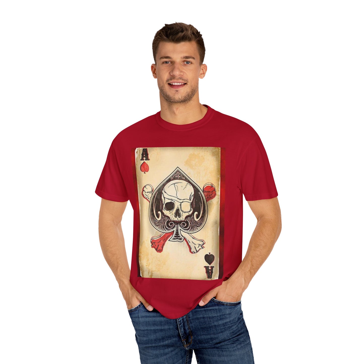 Vintage Skull & Ace of Spades Unisex T-Shirt - Perfect for Gamers and Rock Fans