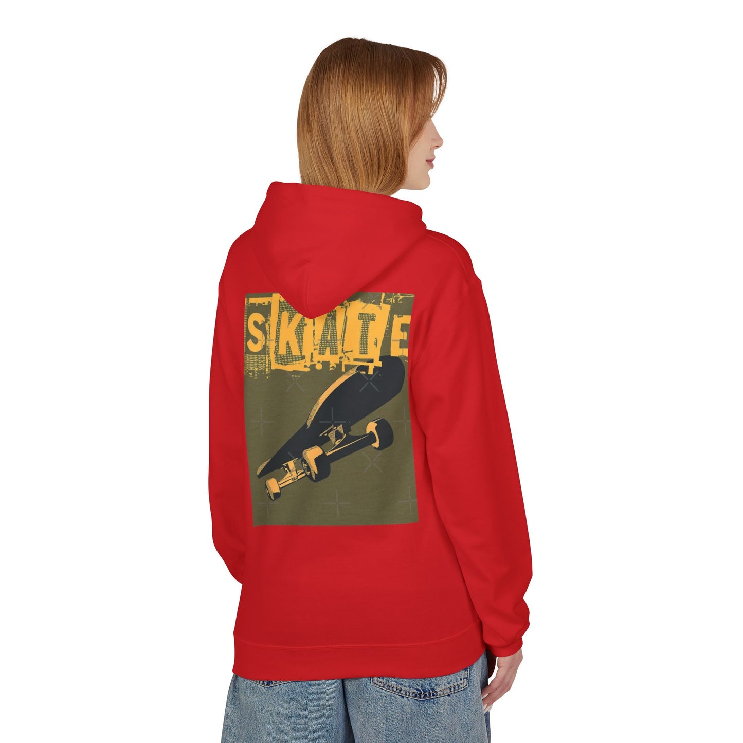 Skateboard Graphic Hoodie, Unisex Fleece Hoodie, Casual Streetwear, Gift for Skate Lovers, Cool Layer for Every Occasion