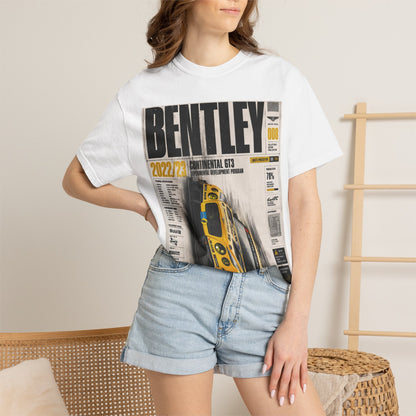 Bentley Magazine Cover T-Shirt – Yellow Sports Car Graphic Tee
