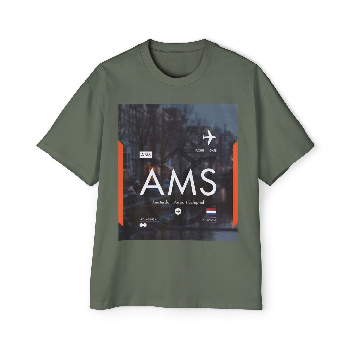 AMS Amsterdam Airport Tee — Travel-Inspired Graphic T-Shirt