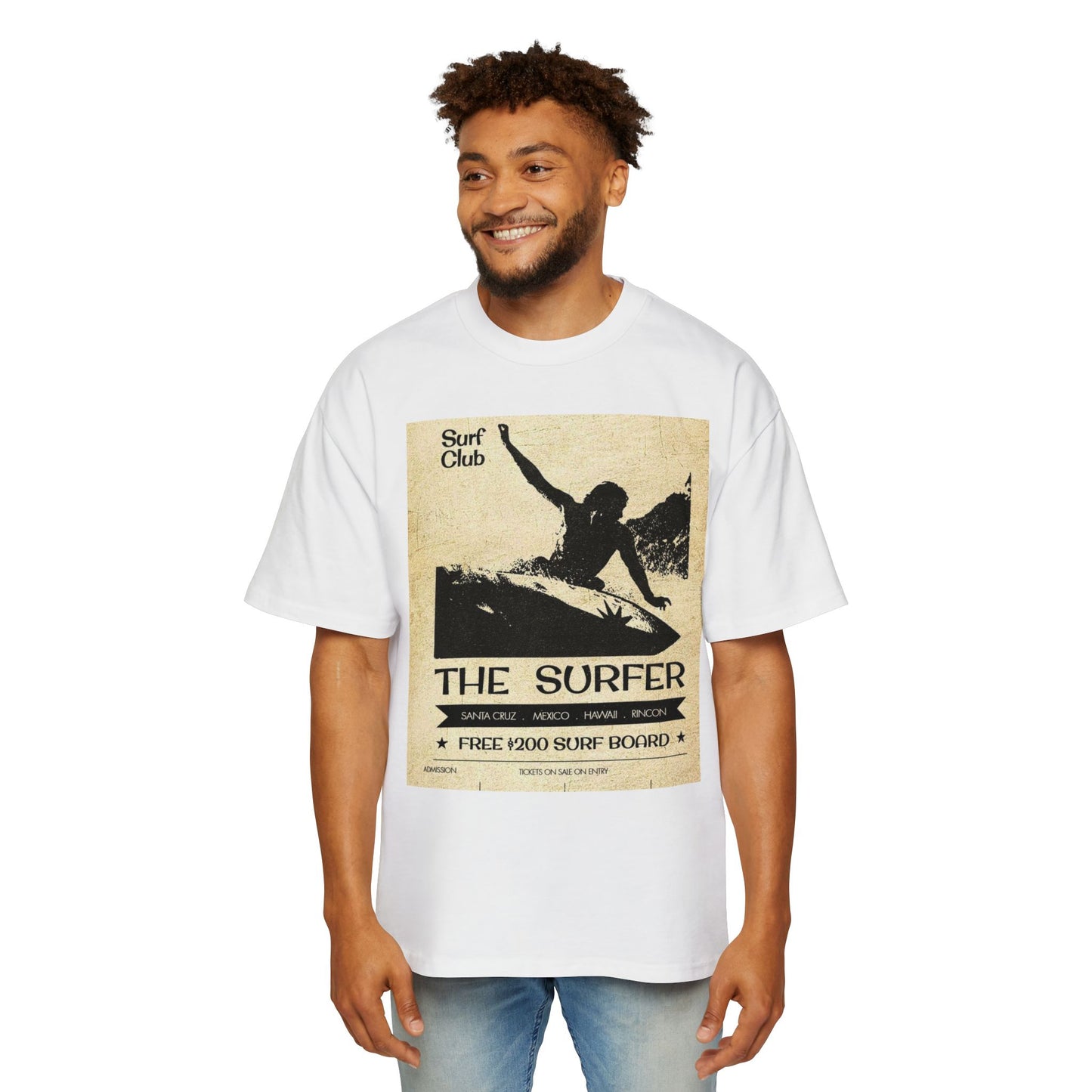 The Surfer Vintage Surf Club Tee — Men's Oversized Surf Graphic T-Shirt