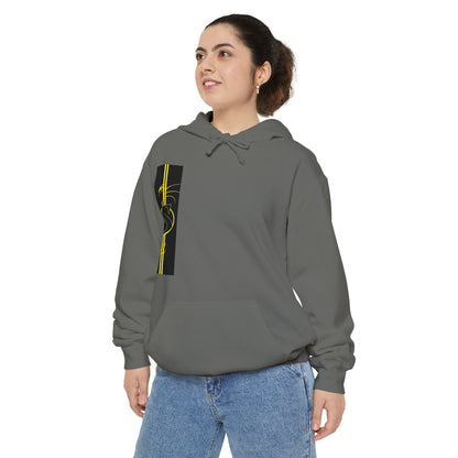 Volleyball Stripe Hoodie — Retro Yellow & Black Volleyball Design