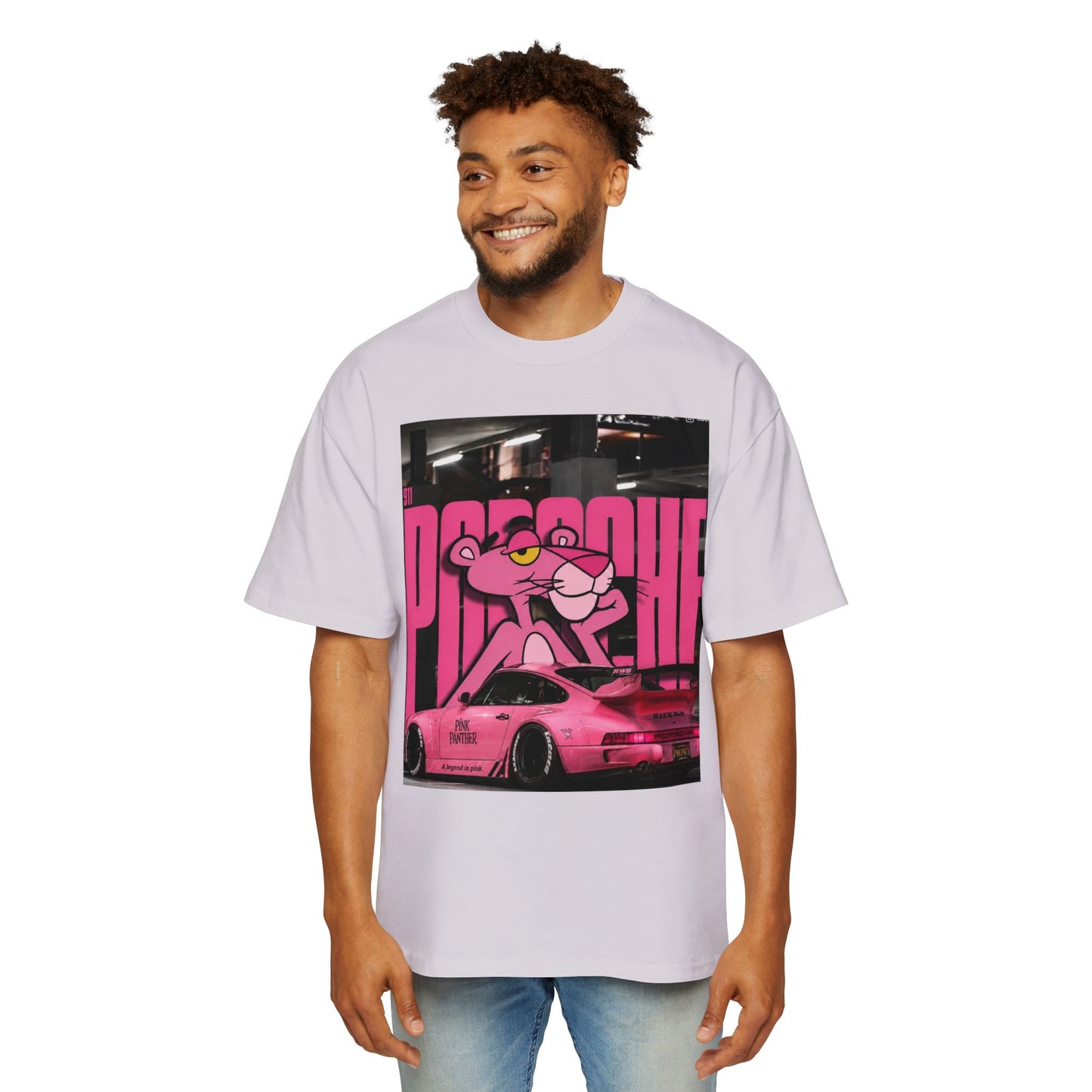 Pink Panther Streetwear Tee — Retro Racing Graphic Shirt