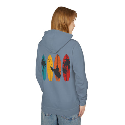 Surf Vibes Unisex Lightweight Hooded Sweatshirt – Perfect for Beach Lovers