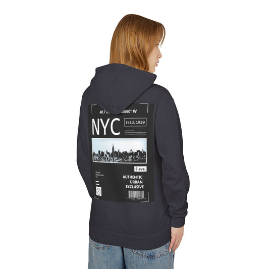 NYC Urban Graphic Lightweight Hoodie, Unisex Sweatshirt, Streetwear, Gift for Travelers, Casual Wear, Cool Weather Top