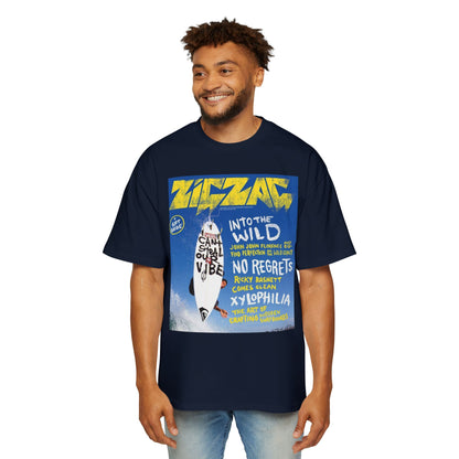 Surf Poster Graphic Tee — "Into the Wild / No Regrets" Oversized Men’s T‑Shirt