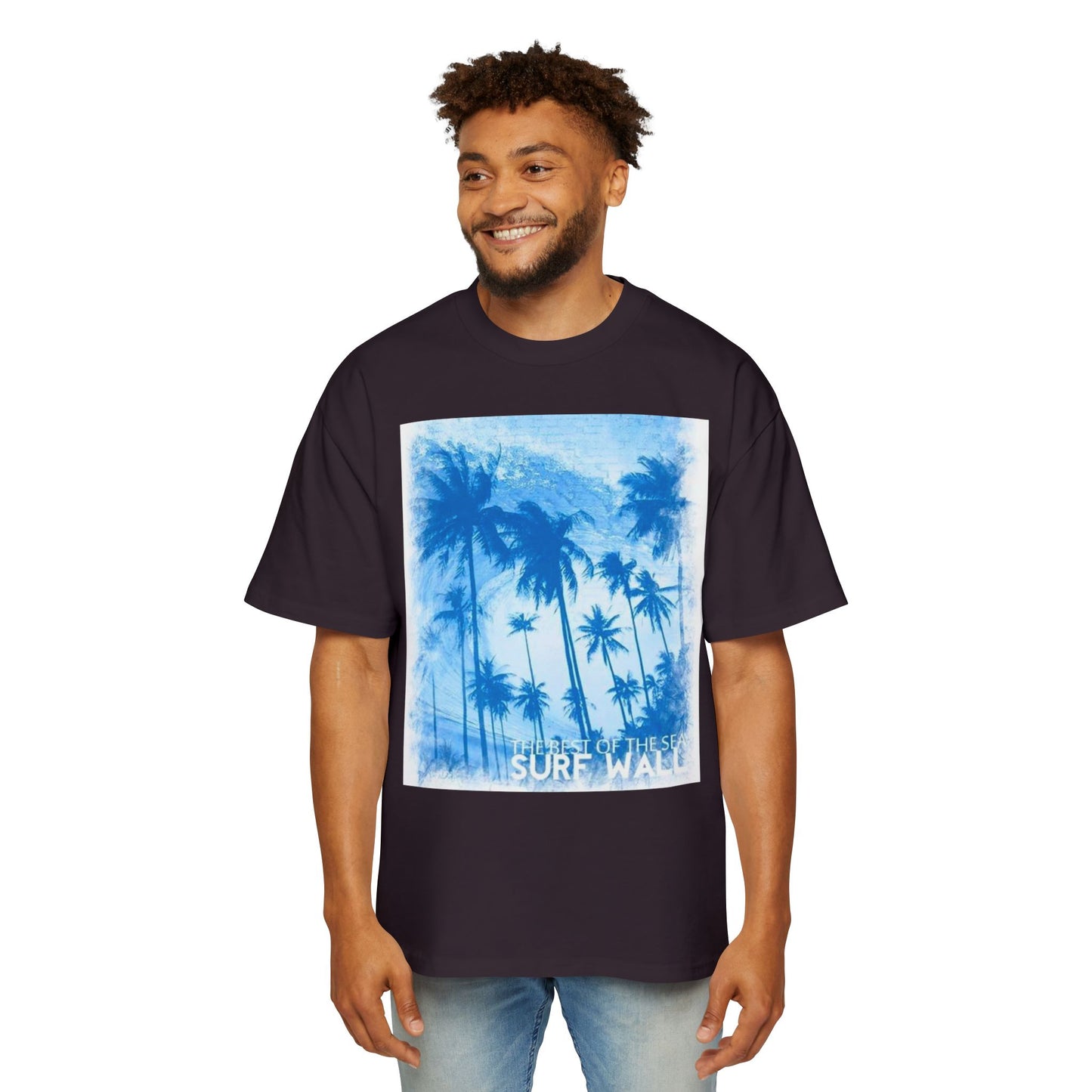Surf Palm Tee — Blue Tropical Graphic T-Shirt