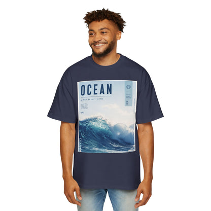 Ocean Wave Graphic Tee — "OCEAN" Coastal Photo Print T-Shirt