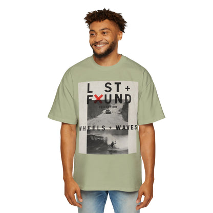 Lost & Found 'Wheels + Waves' Graphic Tee — Oversized Men's Surf Skate Shirt