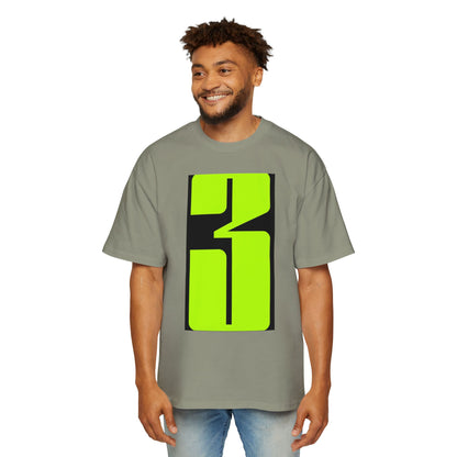 Oversized Tee — Neon Abstract '3' Graphic