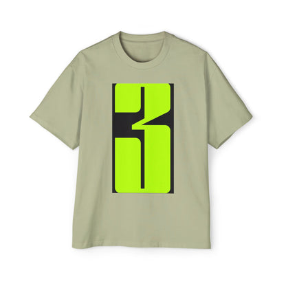 Oversized Tee — Neon Abstract '3' Graphic