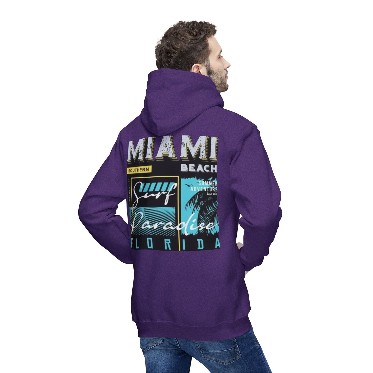 Miami Paradise Surf Unisex Hooded Sweatshirt - Made in USA
