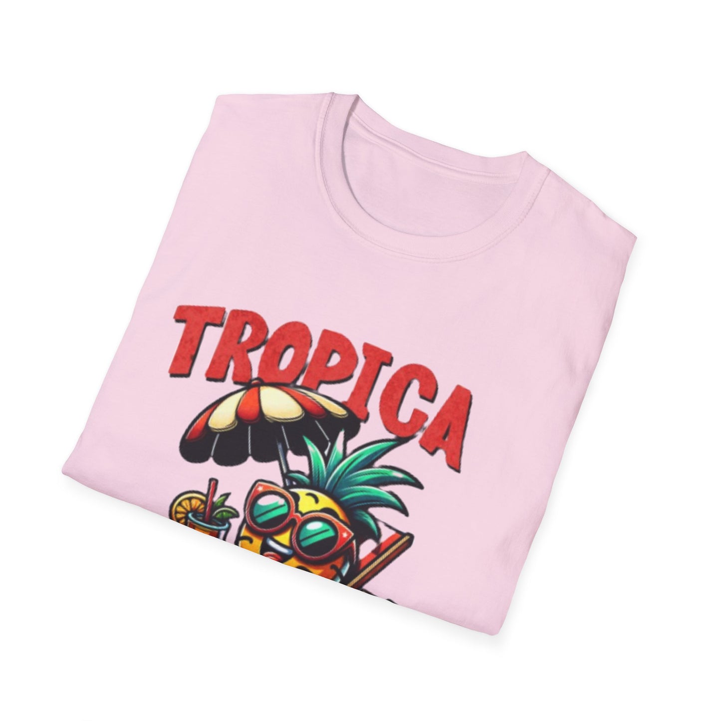 Tropical Vibes Unisex Softstyle T-Shirt - Fun Pineapple Design