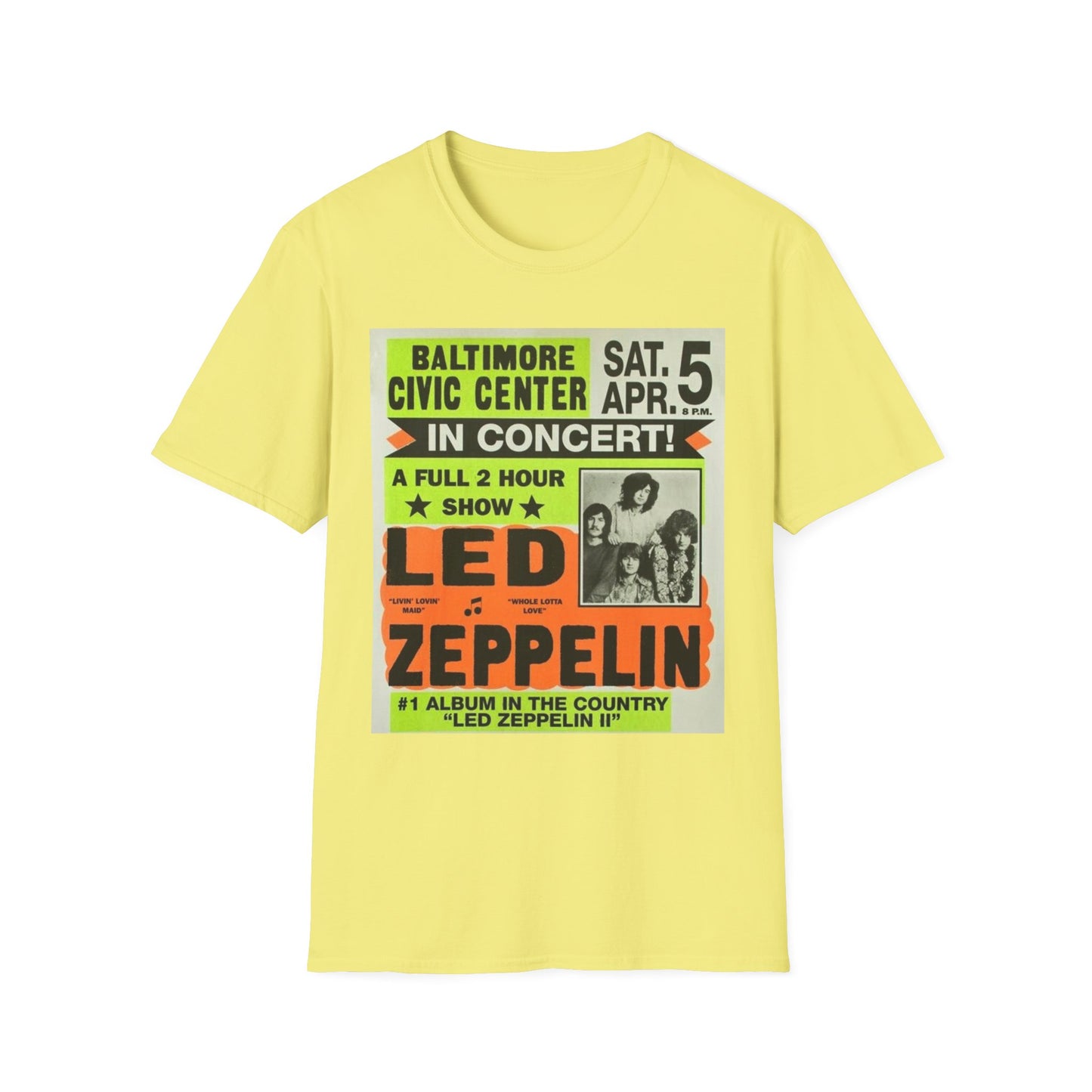 Retro Concert Tee - Led Zeppelin Vintage Style T-Shirt, Music Lovers Gift, Unisex Graphic Tee, Nostalgic Band Shirt, Rock Concert Wear