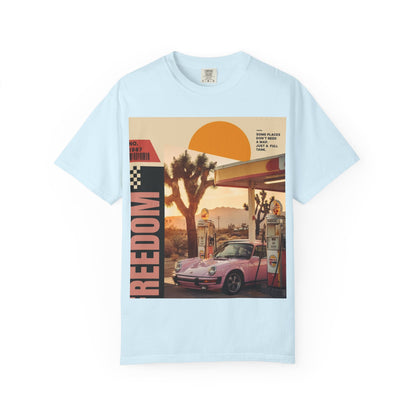 Freedom Road T-Shirt — Retro Desert Sunset Vintage Car Graphic