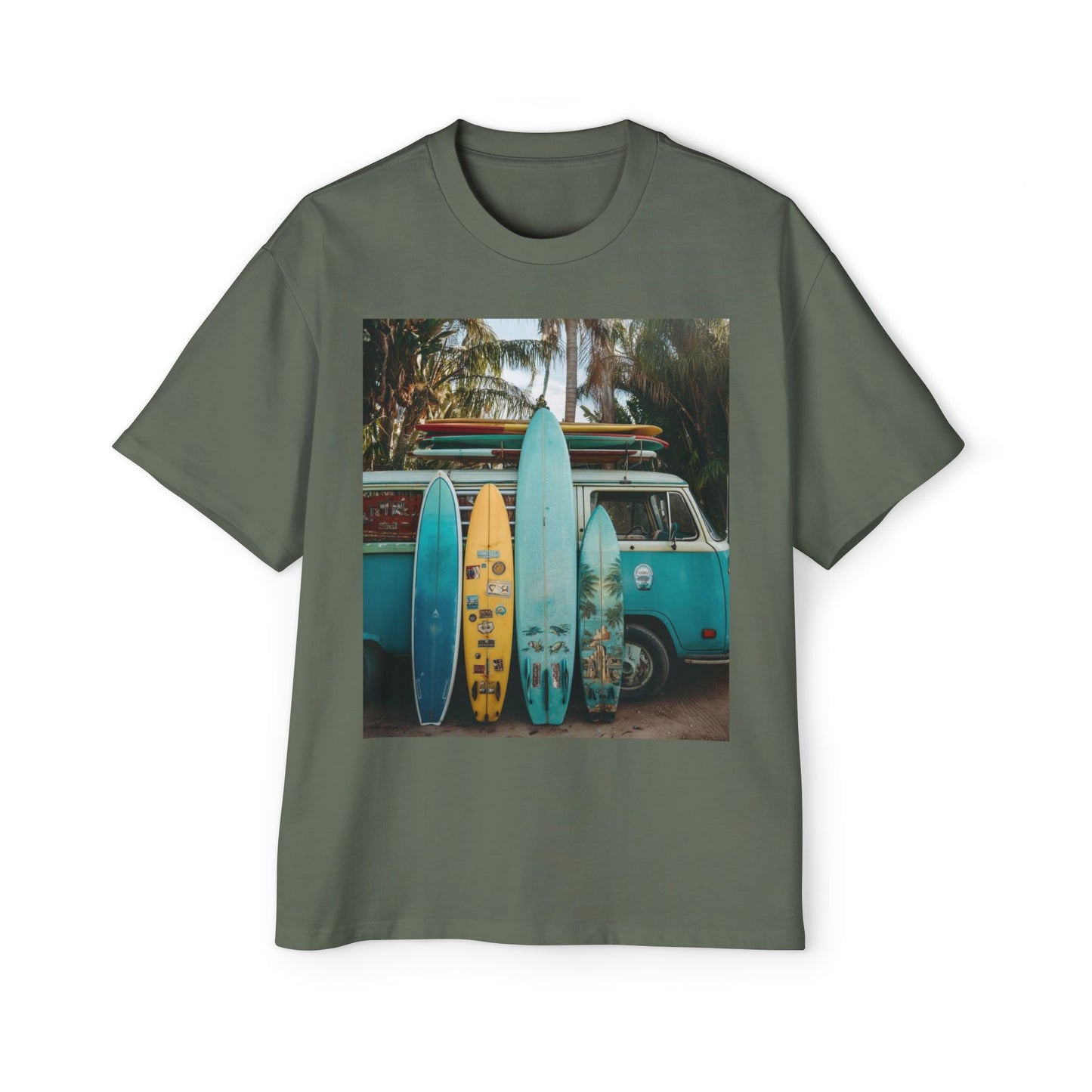 Surf Van Photo T‑Shirt — Vintage Surfboard Beach Tee