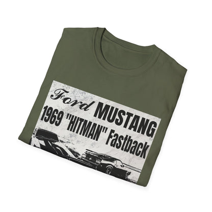Vintage 1969 Ford Mustang 'Hitman' Unisex T-Shirt - Classic Car Enthusiast Apparel