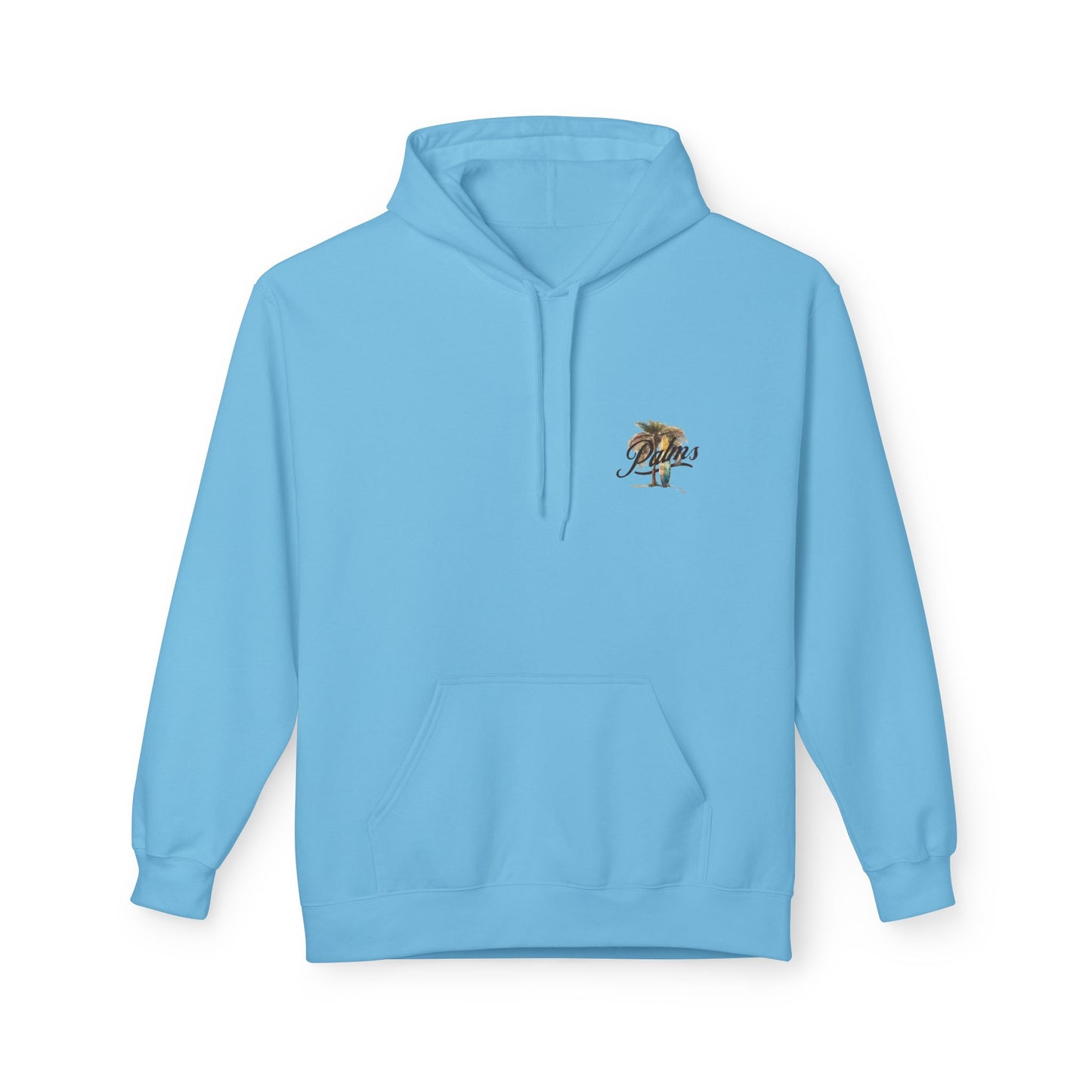 Cozy Beach Vibes Hoodie - Palm Tree & Surf Design