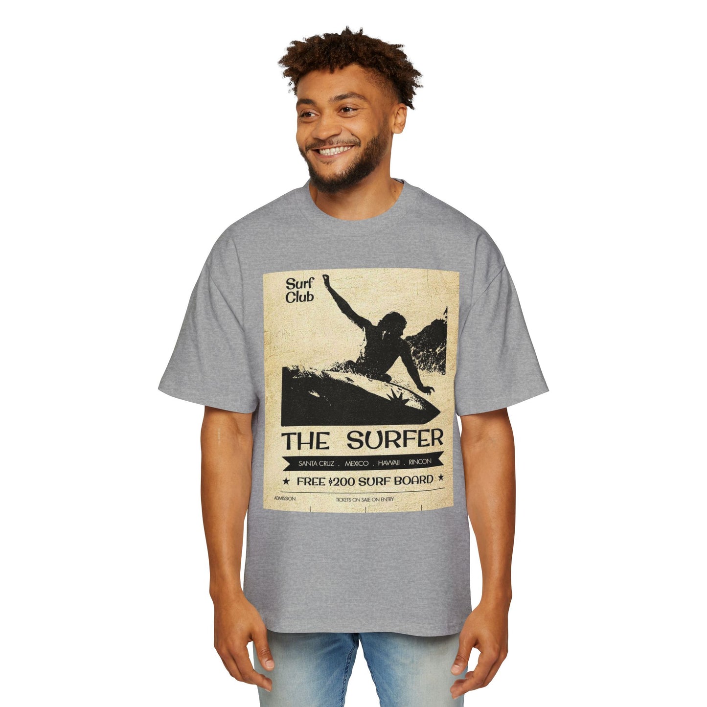The Surfer Vintage Surf Club Tee — Men's Oversized Surf Graphic T-Shirt