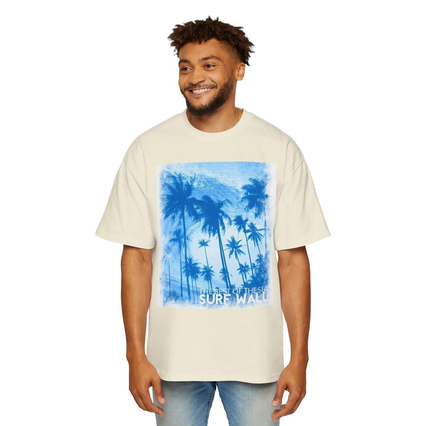 Surf Palm Tee — Blue Tropical Graphic T-Shirt