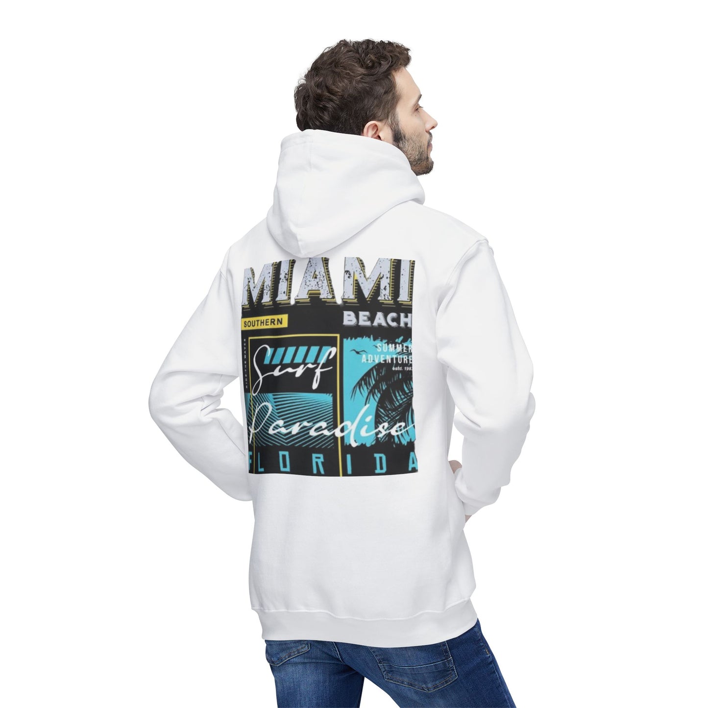 Miami Paradise Surf Unisex Hooded Sweatshirt - Made in USA