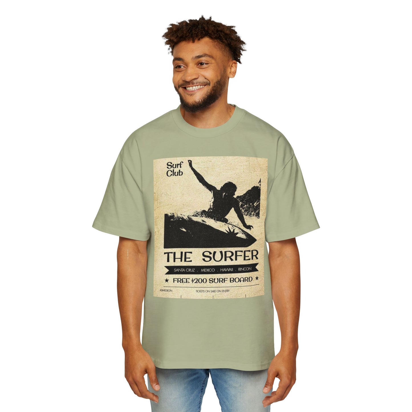 The Surfer Vintage Surf Club Tee — Men's Oversized Surf Graphic T-Shirt