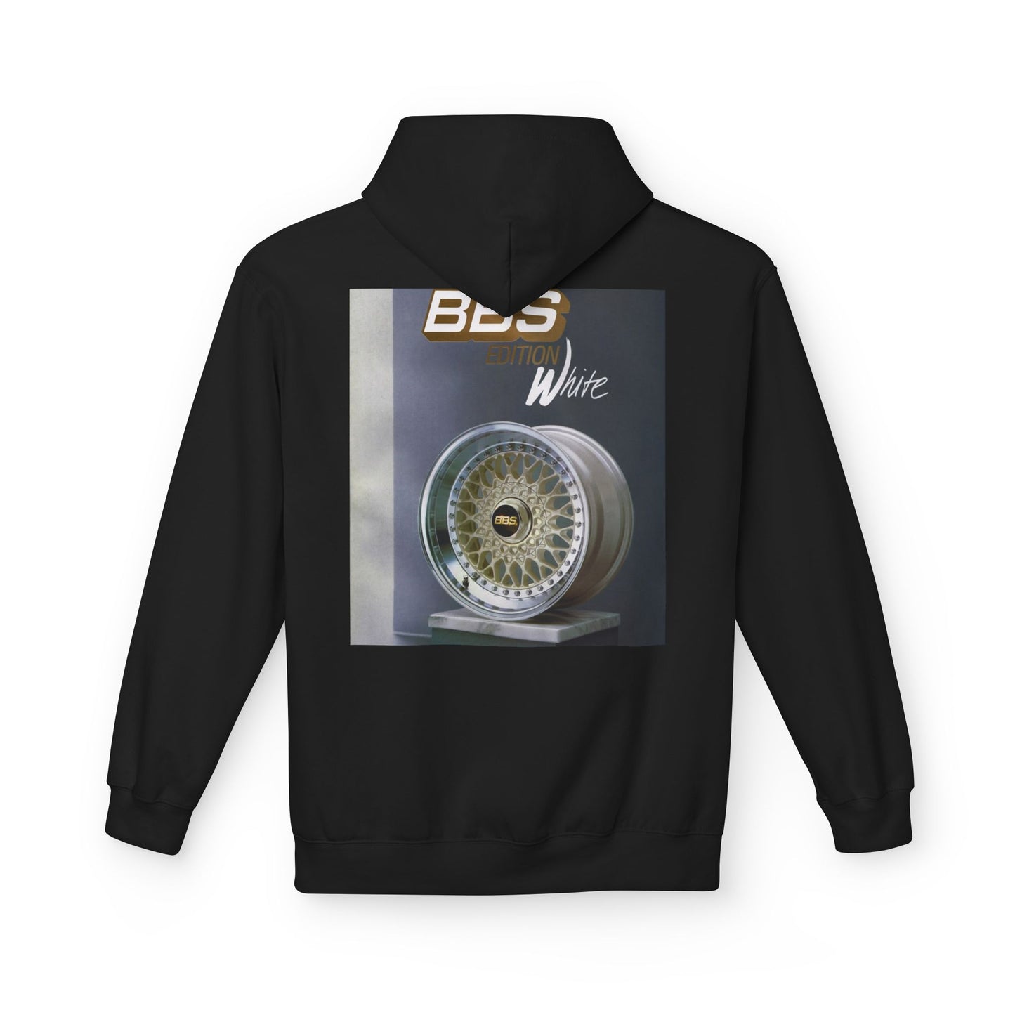 BBS Edition White Hoodie | Unisex Softstyle Fleece + Trendy Car Enthusiast Design