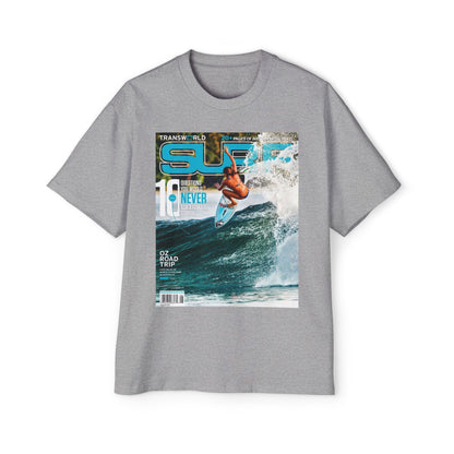 Surf Magazine Graphic Tee — Vintage Surfer Print Oversized T-Shirt