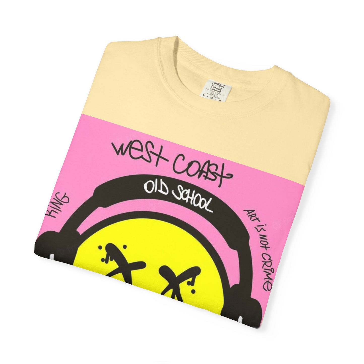 Retro Street Art T-Shirt - West Coast Vibe with Smiley Design