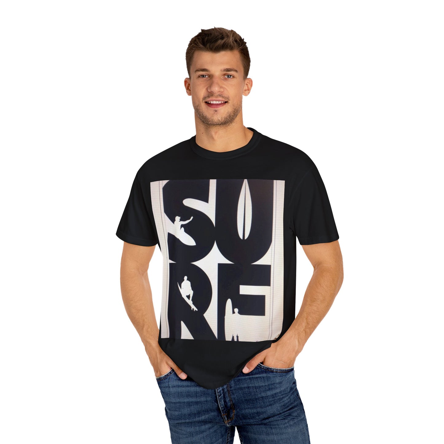 Surf Inspired Unisex Garment-Dyed T-Shirt, Beachwear, Casual Summer Tee, Surfing Gift, Trendy Streetwear, Comfortable Lifestyle Top