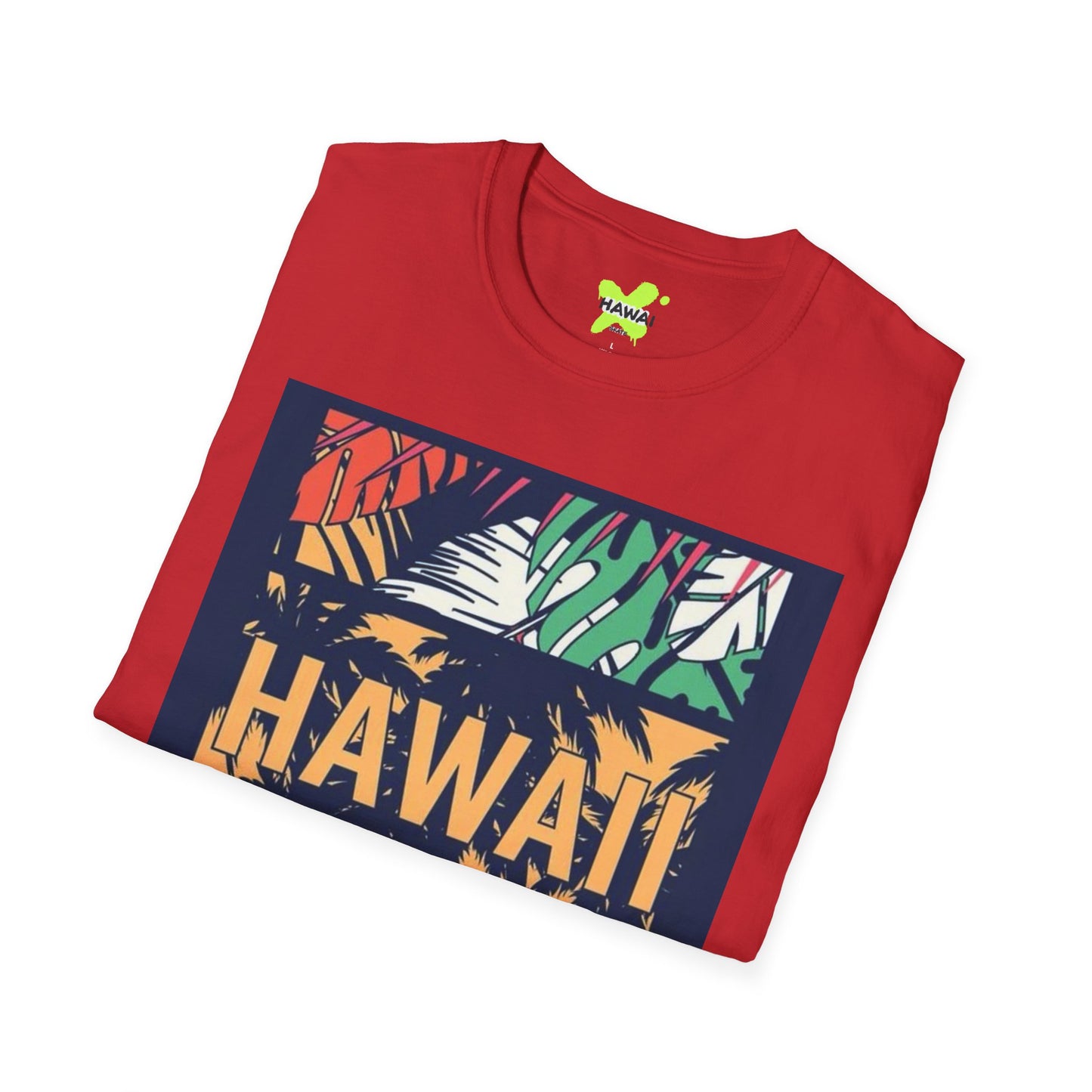 Hawaii Themed Unisex Softstyle T-Shirt | Tropical Vibes Tee