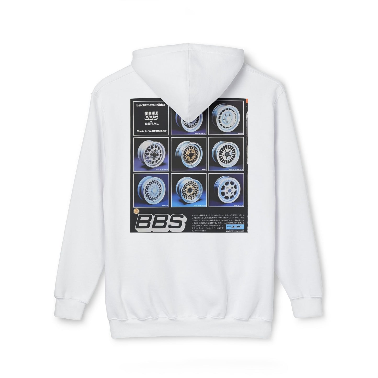 Classic Unisex Hooded Sweatshirt with BBS Wheel Design - Made in USA