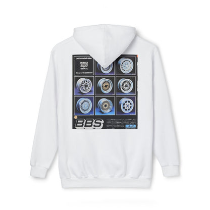 Classic Unisex Hooded Sweatshirt with BBS Wheel Design - Made in USA